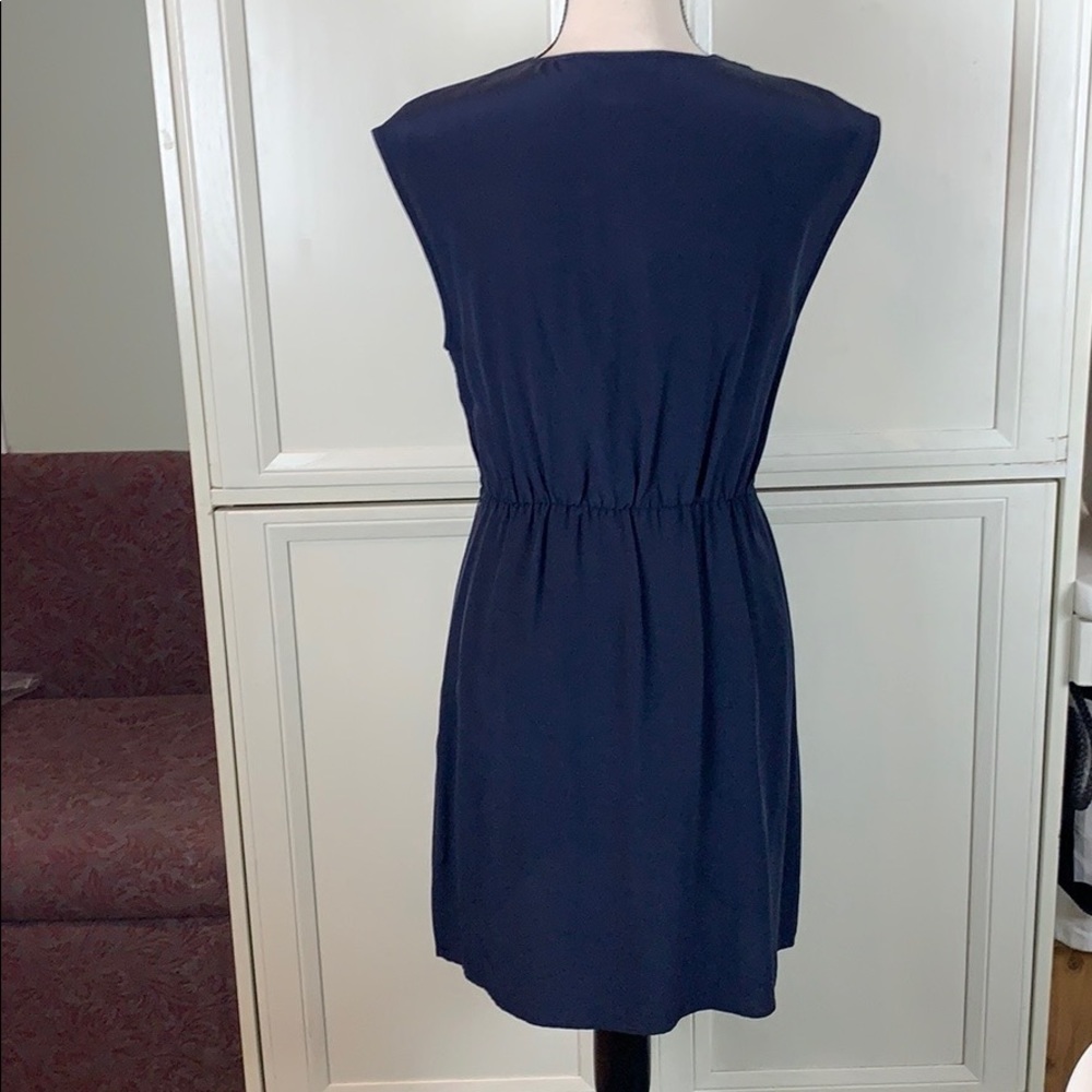 NWT Barneys New York CO-OP label Navy Silk Dress - Picture 5 of 7